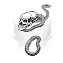 Snake goth skull tattoo design idea