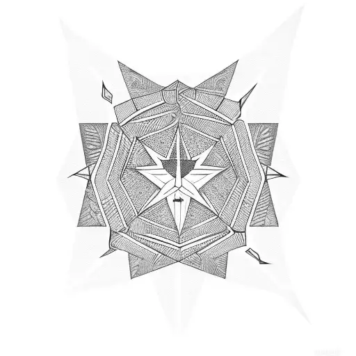 pentagon pattern facing tattoo design idea