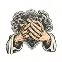 jesus hands praying hands tattoo design idea