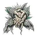 jesus hands praying hands tattoo design idea