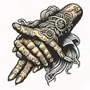 jesus hands praying hands tattoo design idea