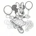 Minnie mouse balloon  tattoo design idea