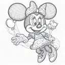Minnie mouse balloon  tattoo design idea