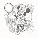 Minnie mouse balloon  tattoo design idea