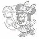 Minnie mouse balloon  tattoo design idea