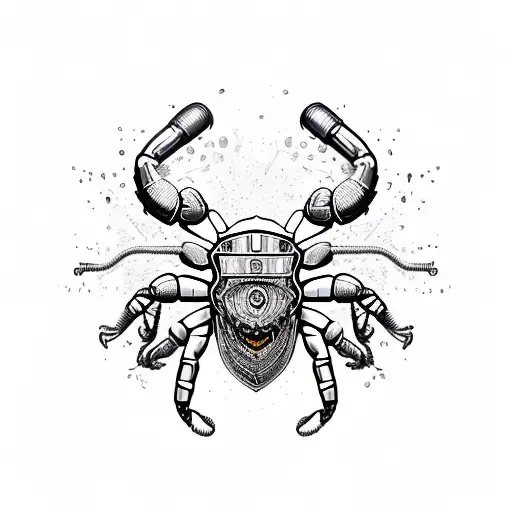 Scorpion 3d power tattoo design idea