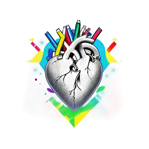 Heart man cry tattoo design idea