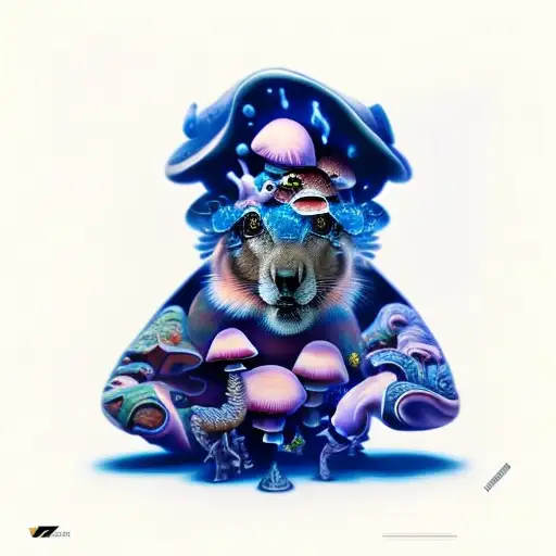 mushroom 5meo etheric tattoo design idea