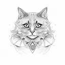 cat skull tattoo design idea