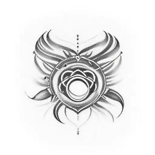 heartbeat lifeline with silhouette  tattoo design idea