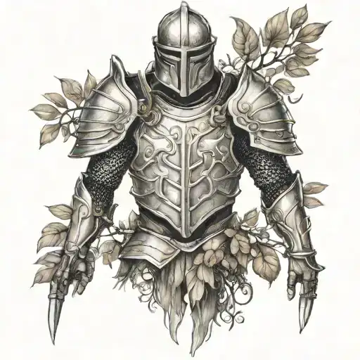 armour of God pretty nature tattoo design idea