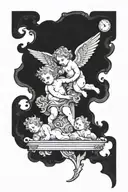 History and Cherubs  tattoo design idea
