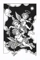 History and Cherubs  tattoo design idea