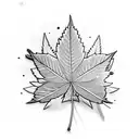 weed leaf skateboarder  tattoo design idea