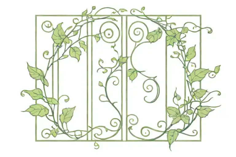 ivy vines entwined with Grécourt Gates  tattoo design idea
