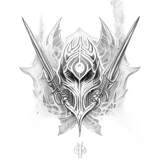 Bloodborne Hunter wielding a unique weapon tattoo design idea