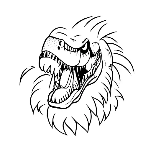 simple angry trex  tattoo design idea