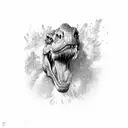 angry trex  tattoo design idea