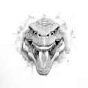 angry trex  tattoo design idea