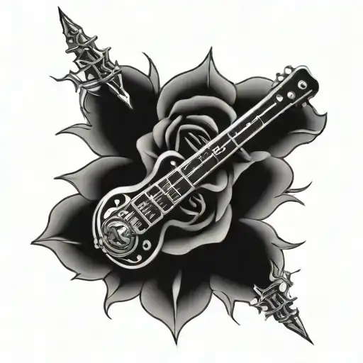 guns n roses surrounded tattoo design idea