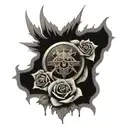 guns n roses surrounded tattoo design idea