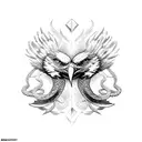 eagle with snake tattoo design idea