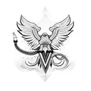 eagle with snake tattoo design idea