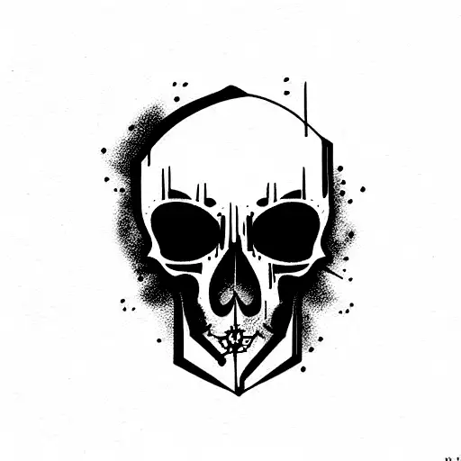 piston skull  tattoo design idea