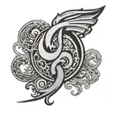 wu tang clan logo incorporated within tattoo design idea