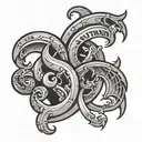 wu tang clan logo incorporated within tattoo design idea