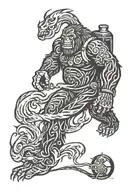 bigfoot firefighter  tattoo design idea
