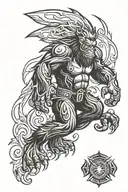 bigfoot firefighter  tattoo design idea