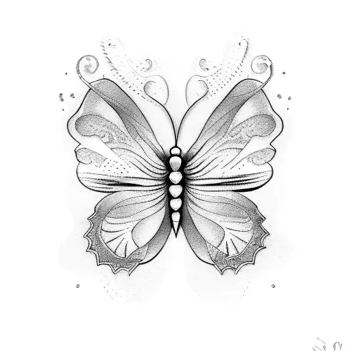 two butterflies tattoo design idea