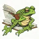 Marilyn Monroe frog reading book tattoo design idea
