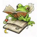 Marilyn Monroe frog reading book tattoo design idea
