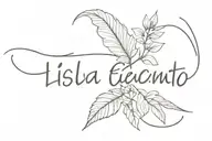 word 'isla del encanto' written across tattoo design idea