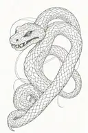 snake around leg tattoo design idea