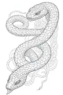 snake around leg tattoo design idea