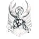 leonidas and achiles under zeus tattoo design idea