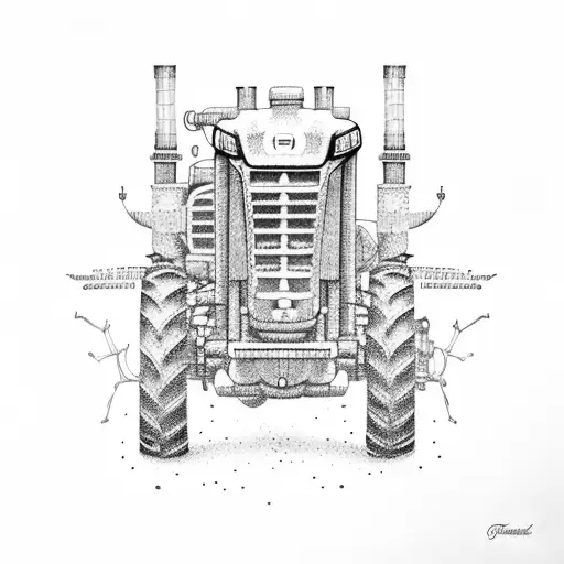 tractor tattoo design idea