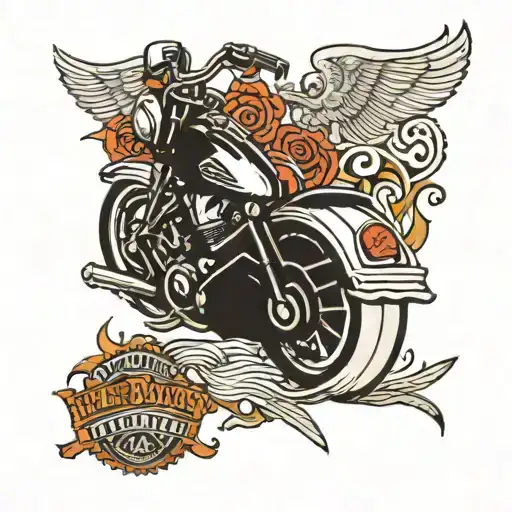 harley davidson motorcycle tattoo design idea