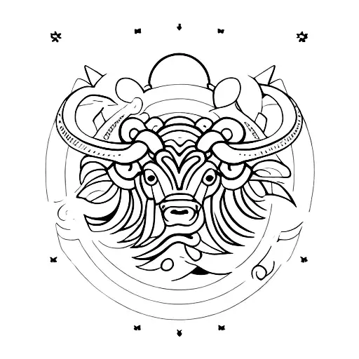 taurus sign tattoo design idea