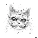 zombie cat tattoo design idea