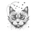 zombie cat tattoo design idea