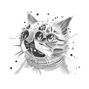 zombie cat tattoo design idea