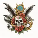 include names "Nikki", "Harry", "Corey", "River", "Piper" and "Skate"  incorporated into the design tattoo design idea