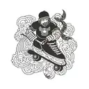 include names "Nikki", "Harry", "Corey", "River", "Piper" and "Skate"  incorporated into the design tattoo design idea