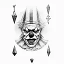 evil clown and rune stones  tattoo design idea