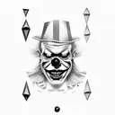 evil clown and rune stones  tattoo design idea