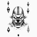 evil clown and rune stones  tattoo design idea